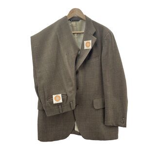 Jos A Bank Houndstooth Suit Men's 42S Multicolor Virgin Wool VTG Preppy American